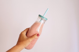 Batido de fresas y plátano