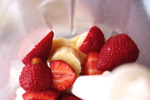 Batido de fresas y plátano