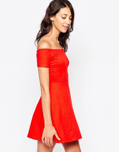 vestido cuello bardot asos