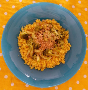 couscous al curry con brocoli